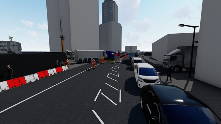 3d logistic animation traffic on road